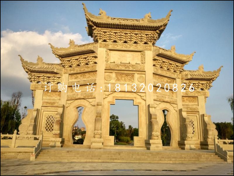牌樓石雕,仿古石雕牌坊
