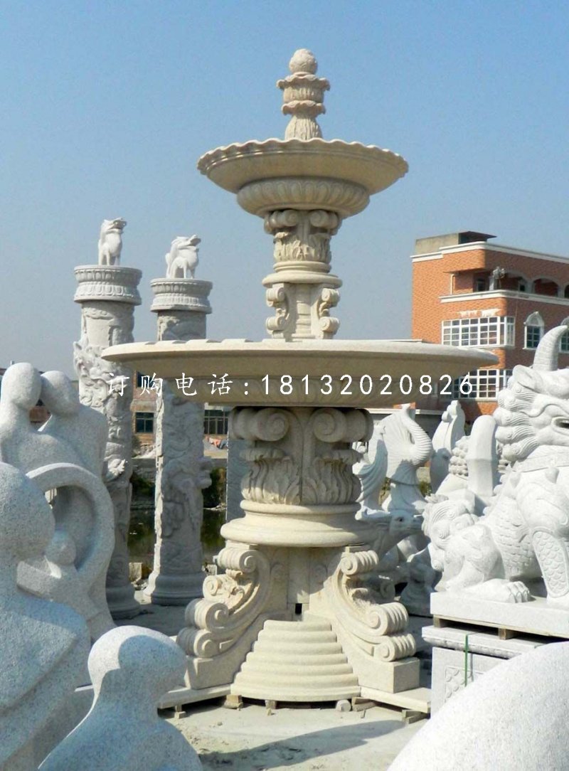 歐式噴泉石雕，廣場(chǎng)景觀雕塑