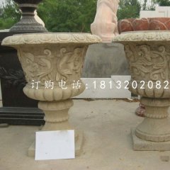 砂巖花盆，歐式花缽雕塑