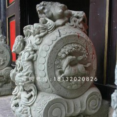 青石抱鼓石雕塑，仿古門墩