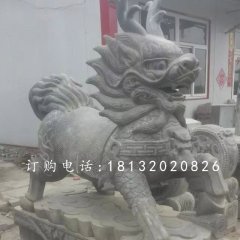 青石麒麟雕塑，廣場(chǎng)石雕麒麟