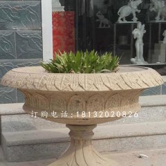 砂巖花盆雕塑，公園景觀石雕