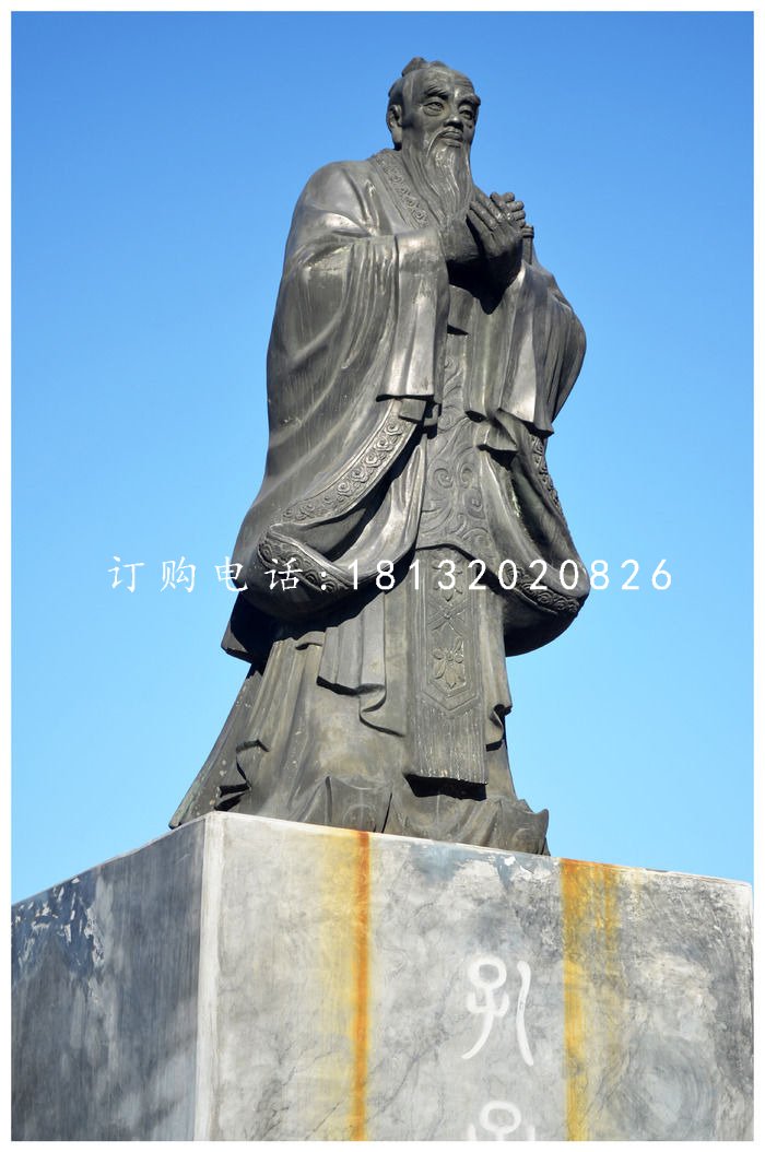 孔子行教銅雕，名人銅雕 (2)