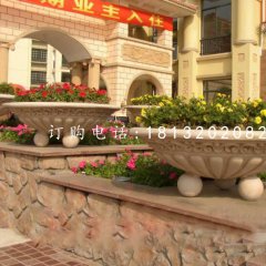小區(qū)石花盆，景觀石雕