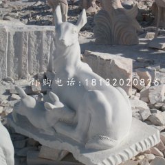羊羔跪乳石雕，漢白玉動(dòng)物石雕