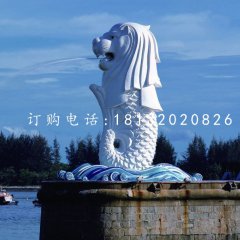 魚尾獅石雕，廣場景觀石雕