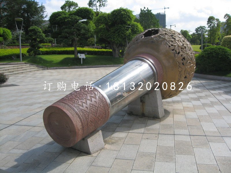 不銹鋼話筒雕塑，公園景觀雕塑