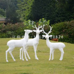 玻璃鋼樹葉鹿，玻璃鋼抽象動(dòng)物雕塑
