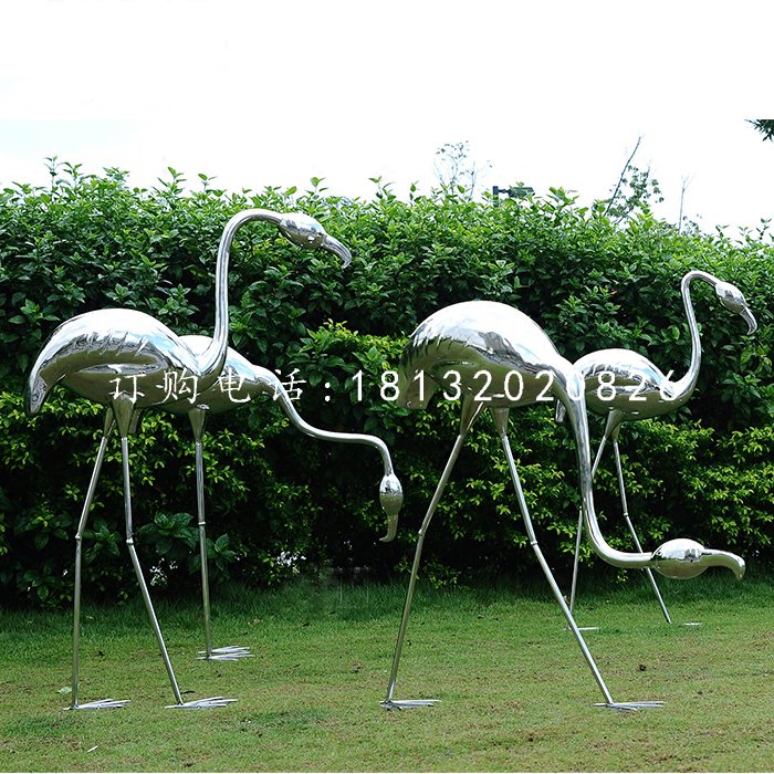 不銹鋼火烈鳥(niǎo)動(dòng)物不銹鋼雕塑