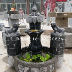 石來(lái)遠(yuǎn)轉(zhuǎn)石雕，青石流水?dāng)[件