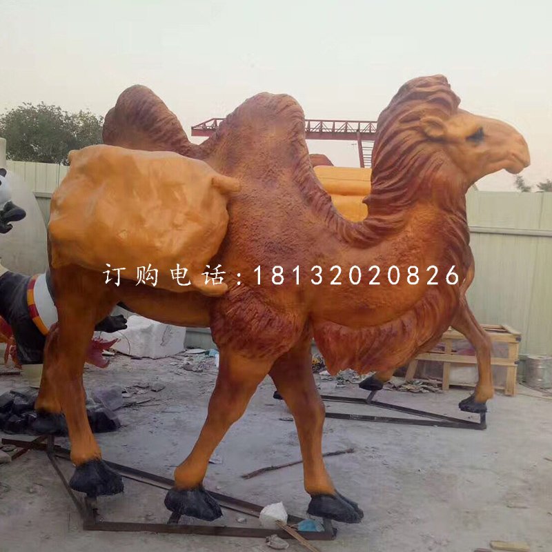 玻璃鋼仿真駱駝，玻璃鋼動(dòng)物雕塑