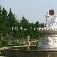 漢白玉噴泉，西方人物石噴泉