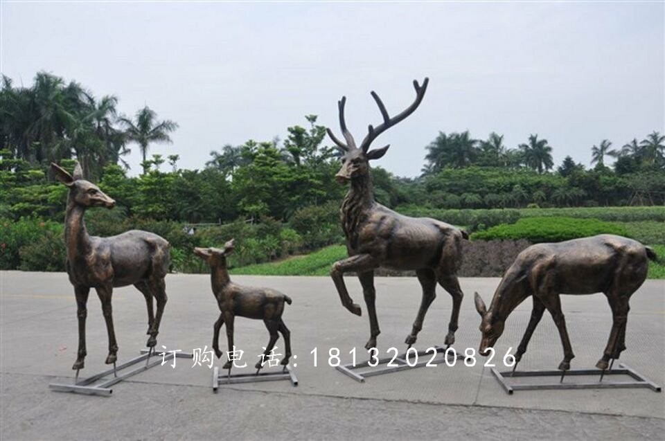 公園小鹿銅雕，公園動物銅雕