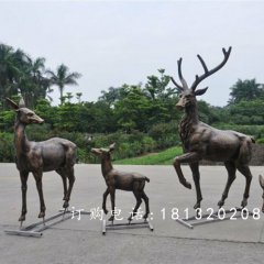 公園小鹿銅雕，公園動(dòng)物銅雕