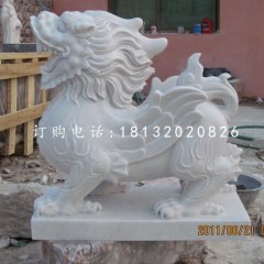 漢白玉貔貅，石雕貔貅雕塑