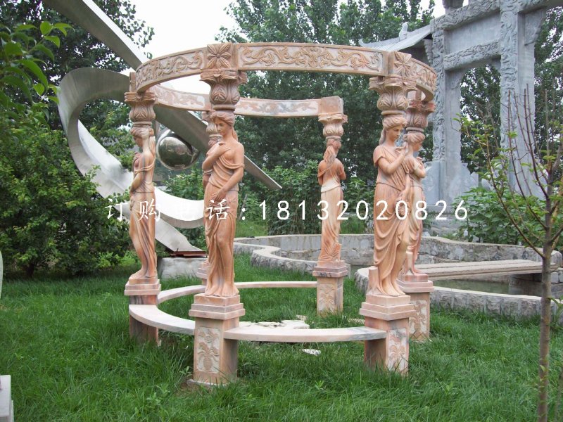 西方人物石涼亭,晚霞紅歐式?jīng)鐾? />
<div id=