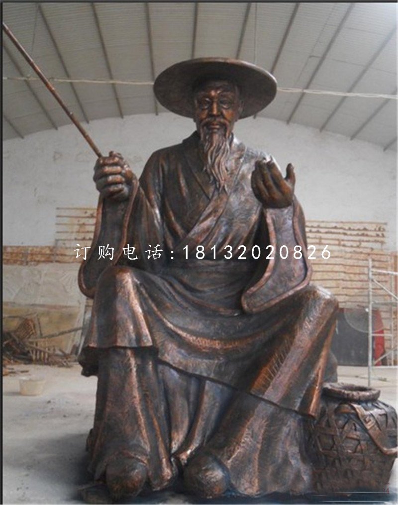 姜太公銅雕，古代人物銅雕