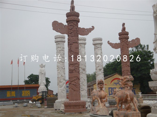 華表石雕，花崗巖柱子石雕