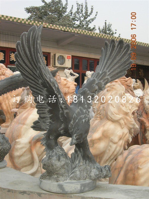 老鷹石雕，青石雄鷹雕塑