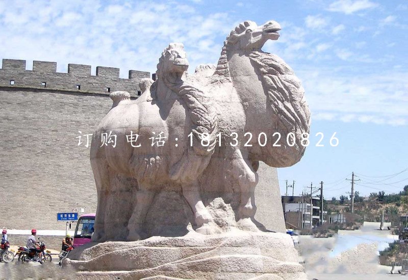駱駝石雕，大理石動物雕塑