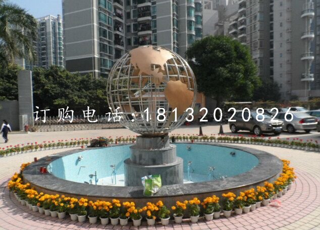 不銹鋼地球儀雕塑，廣場不銹鋼雕塑