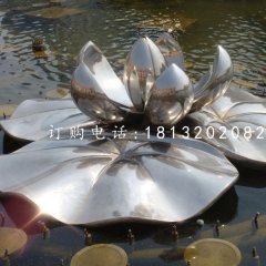 盛開的蓮花雕塑，不銹鋼景觀雕塑