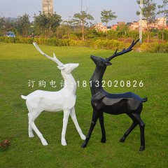 玻璃鋼抽象幾何鹿，公園抽象動(dòng)物雕塑