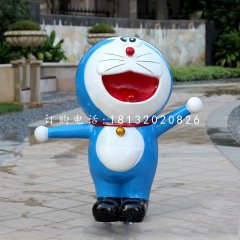 玻璃鋼哆啦a夢，游樂場卡通動(dòng)物雕塑