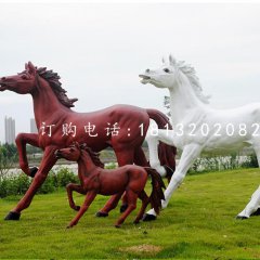 玻璃鋼奔馬，公園仿真動物雕塑