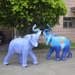 玻璃鋼彩繪大象，彩繪動物，公園景觀雕塑