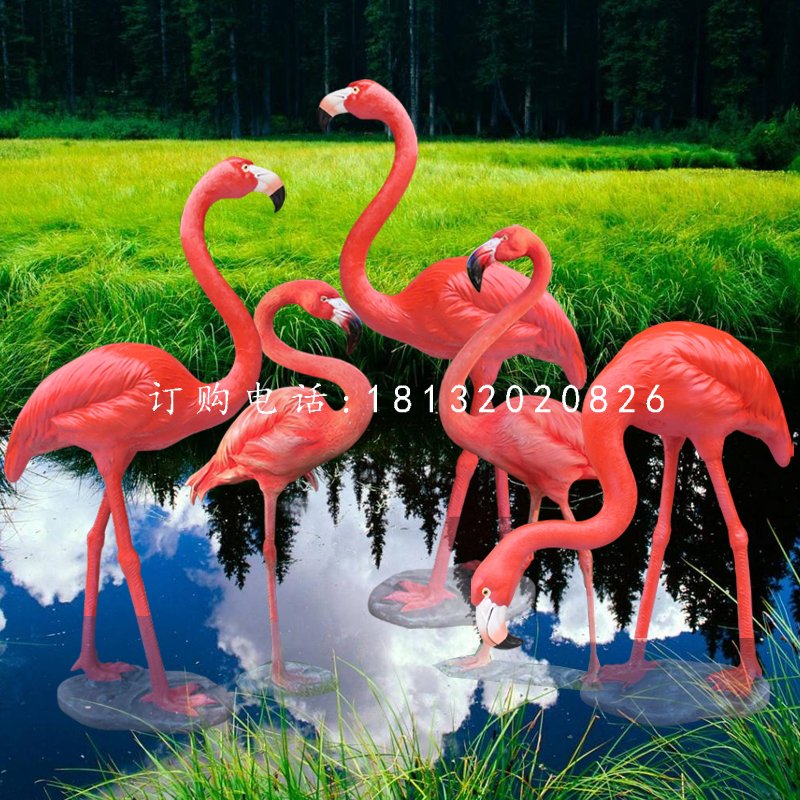 玻璃鋼火烈鳥，公園仿真動(dòng)物雕塑 (4)