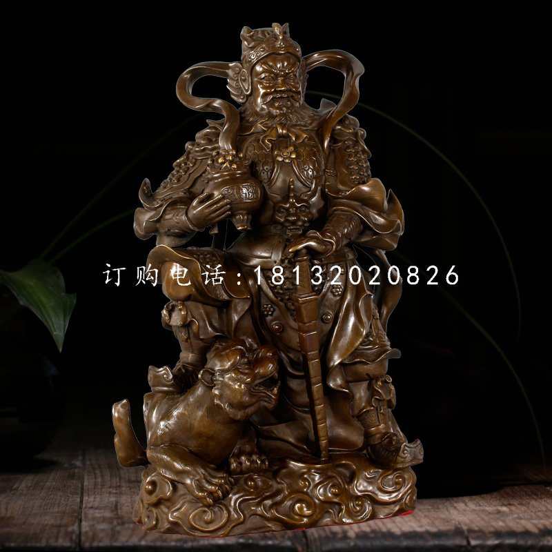 趙公明銅雕,武財(cái)神銅雕