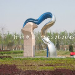 不銹鋼抽象彩帶雕塑，公園不銹鋼雕塑