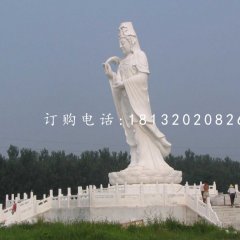 立式觀音石雕，漢白玉佛像石雕