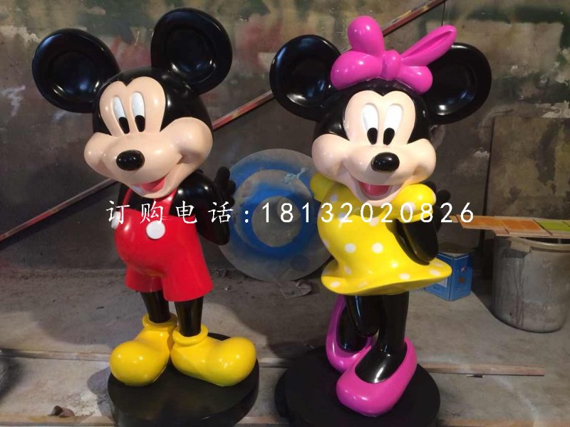 米奇和米妮雕塑，玻璃鋼卡通動(dòng)物