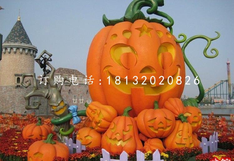 萬圣節(jié)南瓜雕塑 公園玻璃鋼景觀雕塑
