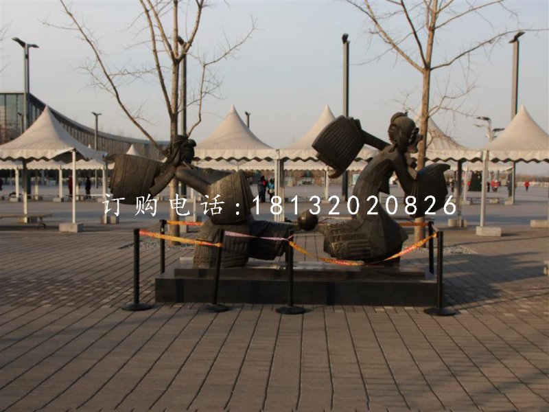 皮影戲人物銅雕，公園景觀銅雕