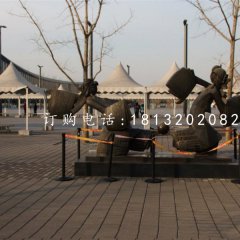 皮影戲人物銅雕，公園景觀銅雕