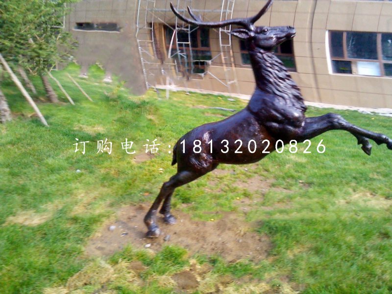 跳躍的鹿銅雕 公園動(dòng)物銅雕