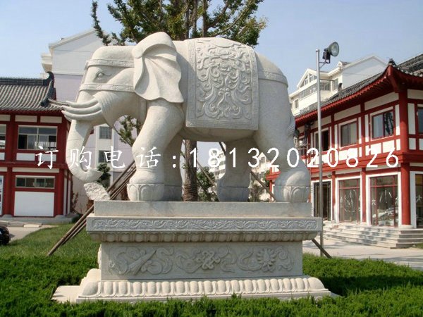 大理石動物雕塑 石雕大象