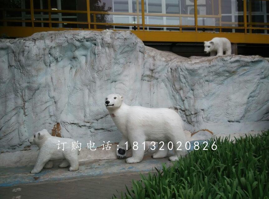 玻璃鋼北極熊，商場動物雕塑