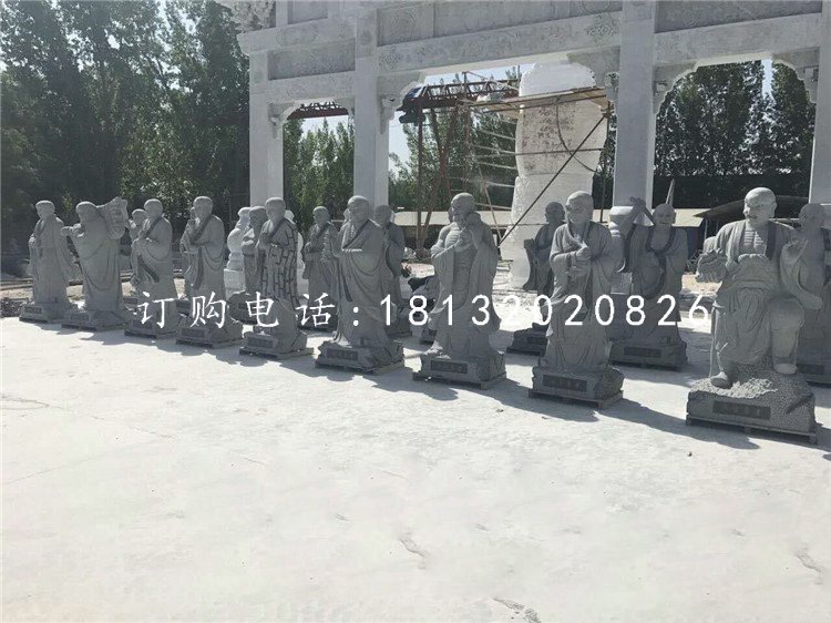 青石十八羅漢，寺廟石雕羅漢.jpg