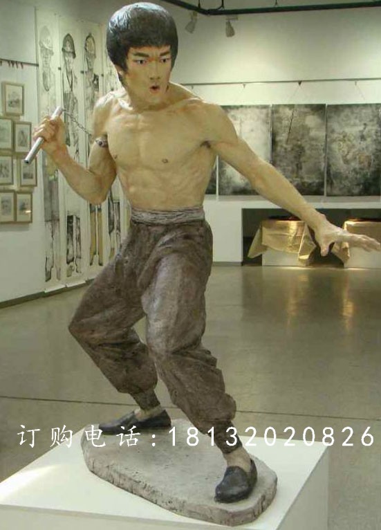李小龍雕塑，玻璃鋼電影明星雕塑