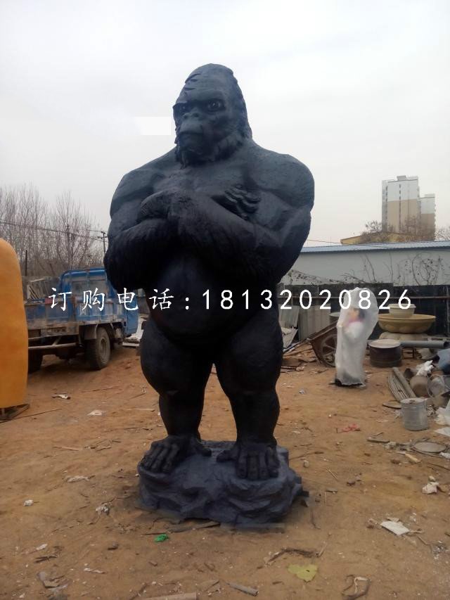 站立的大猩猩雕塑，玻璃鋼動物