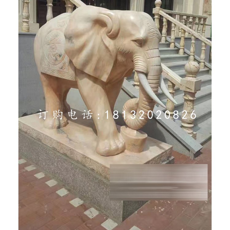 晚霞紅大象石雕，動物石雕 (3).jpg