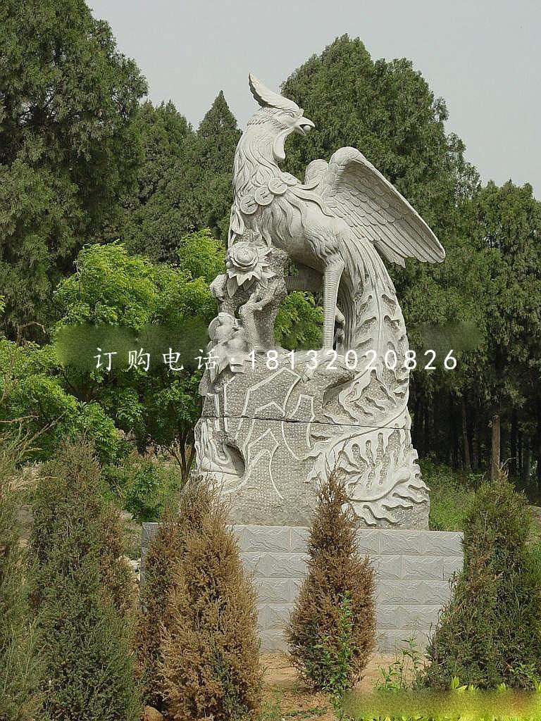 大理石鳳凰雕塑，公園神獸石雕.jpg
