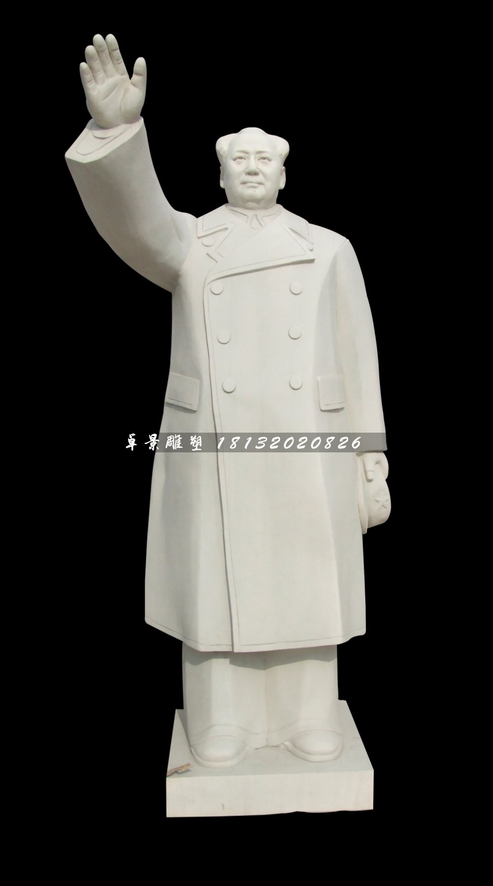 廣場(chǎng)偉人石雕，漢白玉毛主席揮手石雕 (1).jpg