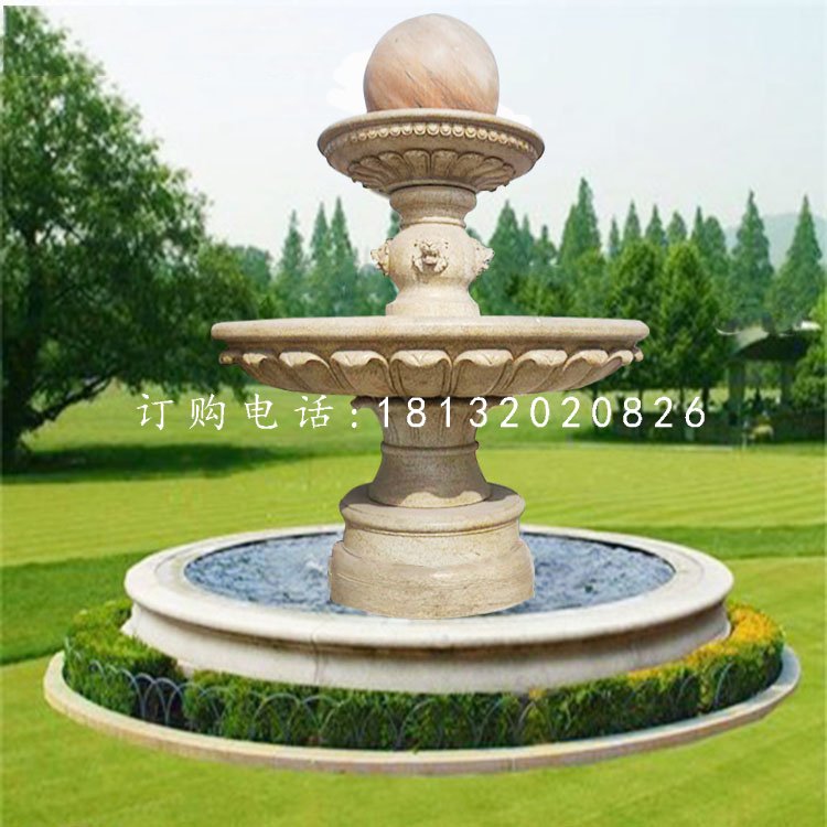 風(fēng)水球噴泉石雕，晚霞紅景觀石雕.jpg