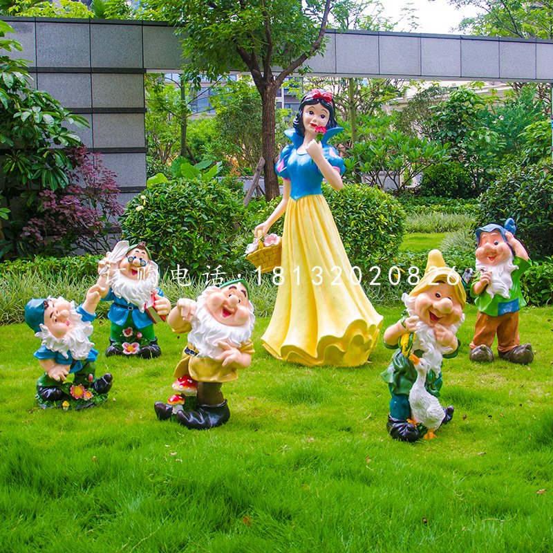 白雪公主小矮人雕塑，公園卡通人物雕塑 (2)