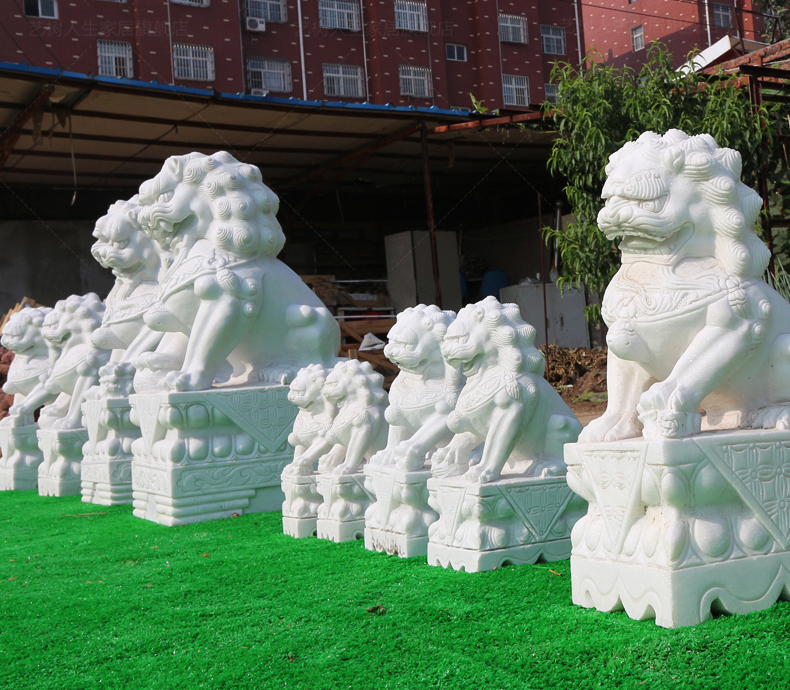 漢白玉獅子，寺廟景觀石雕